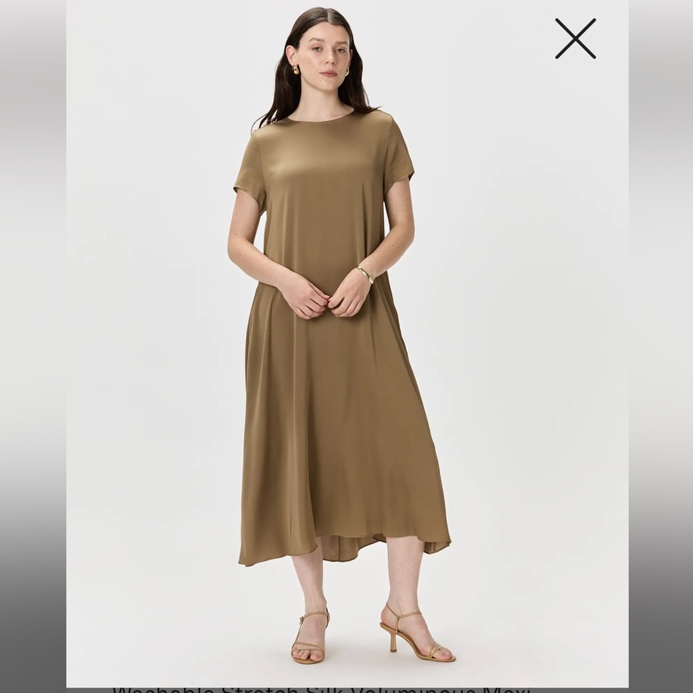 Quince Washable Stretch Silk Voluminous Maxi Dress Size S